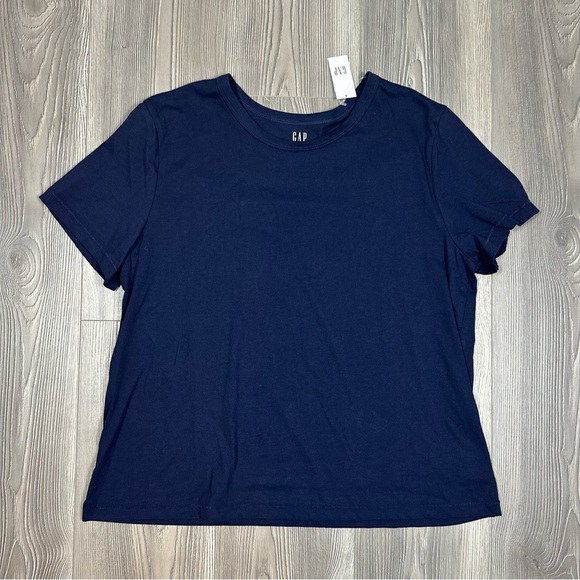 Gap Navy Organic Cotton Vintage Soft Crew Neck T-Shirt L New with Tags - Picture 1 of 5